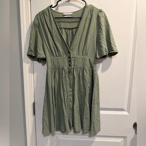 Reserved Sage Buttoned Mini Dress